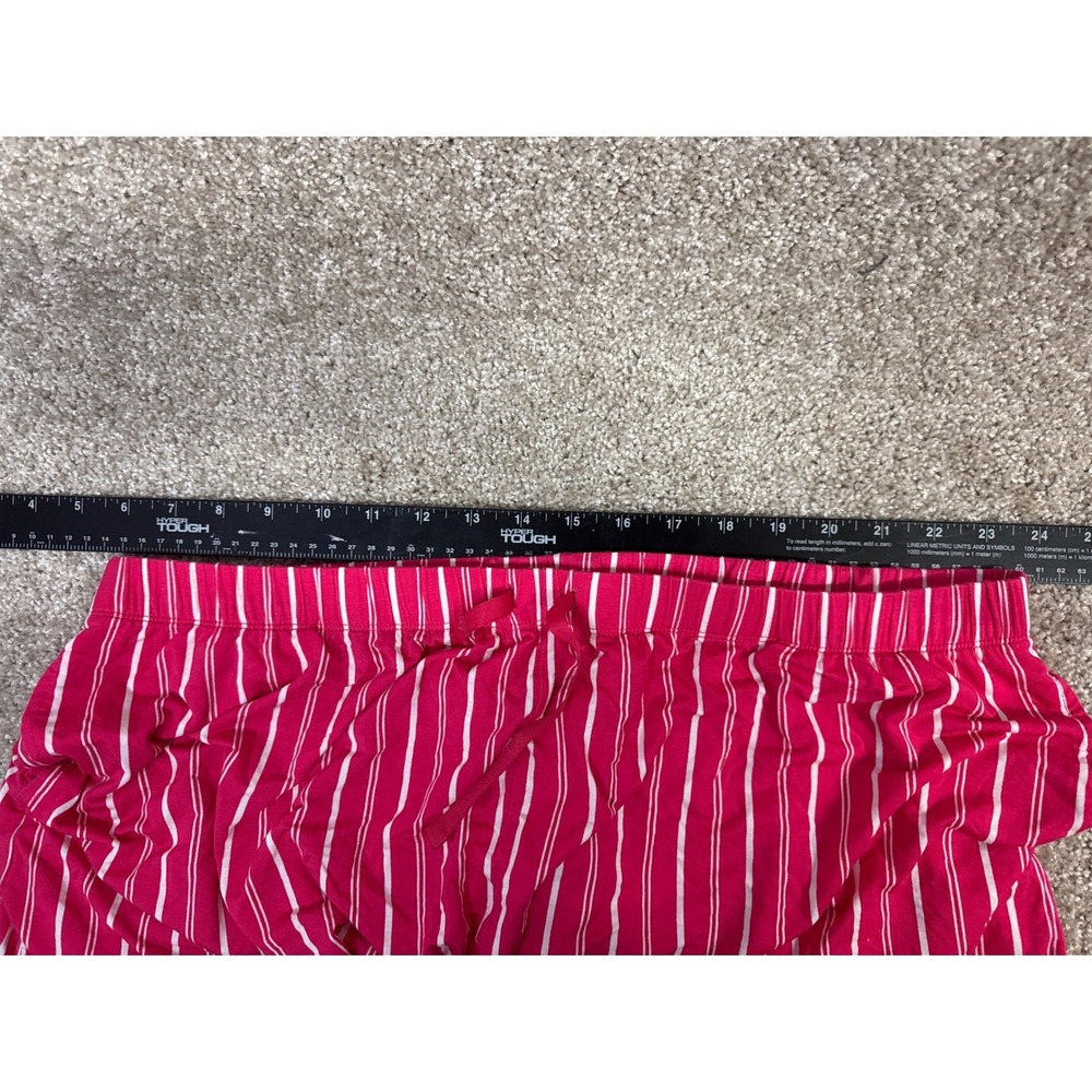 Auden Pink White Striped Pajama Set Short Sleeve Button Up Top and Shorts XL - Picture 5 of 5